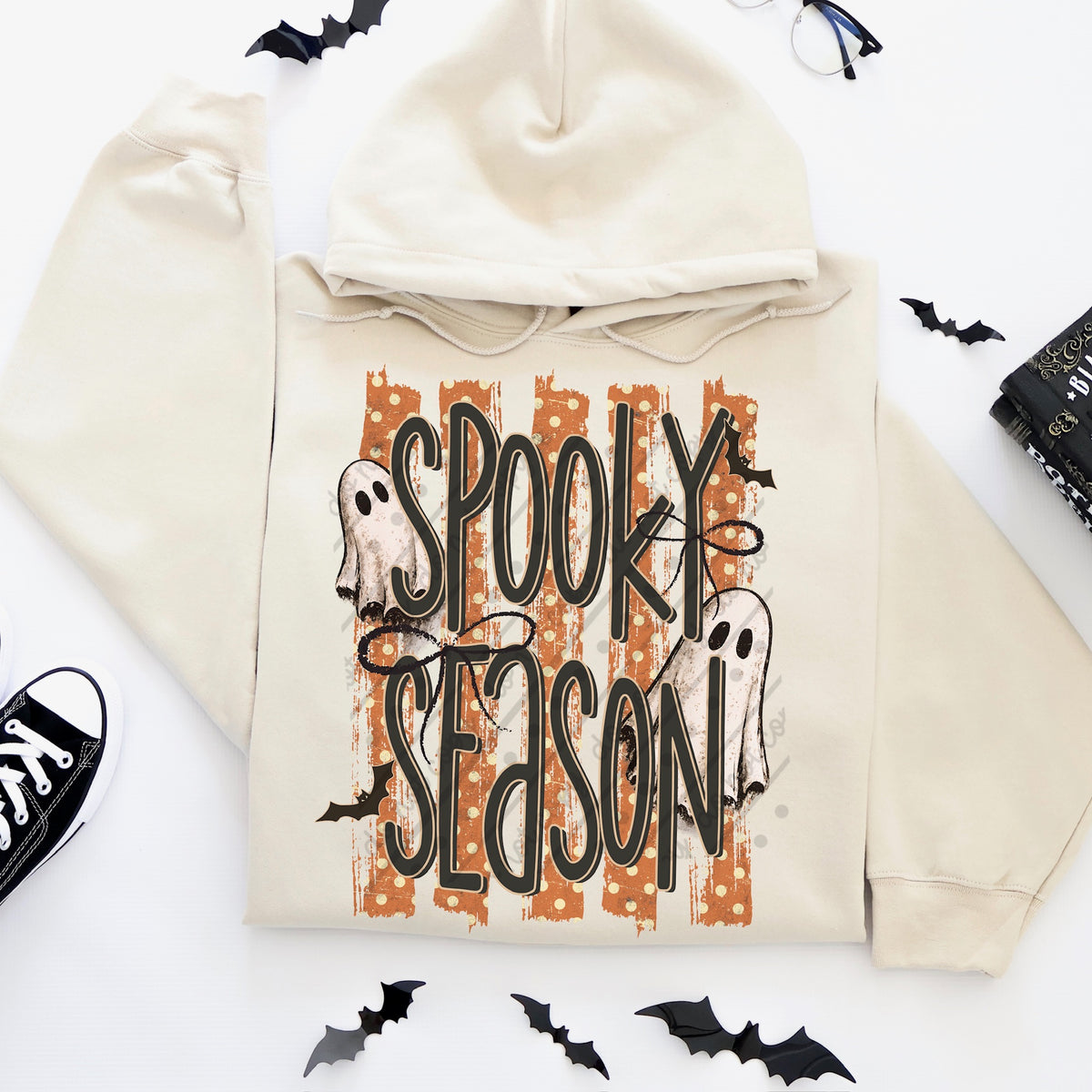 Spooky season with orange stripes DTF Transfer