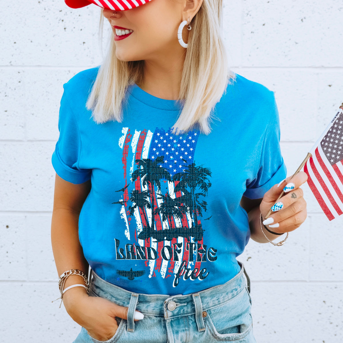 Land of the free flag 95190 DTF transfer