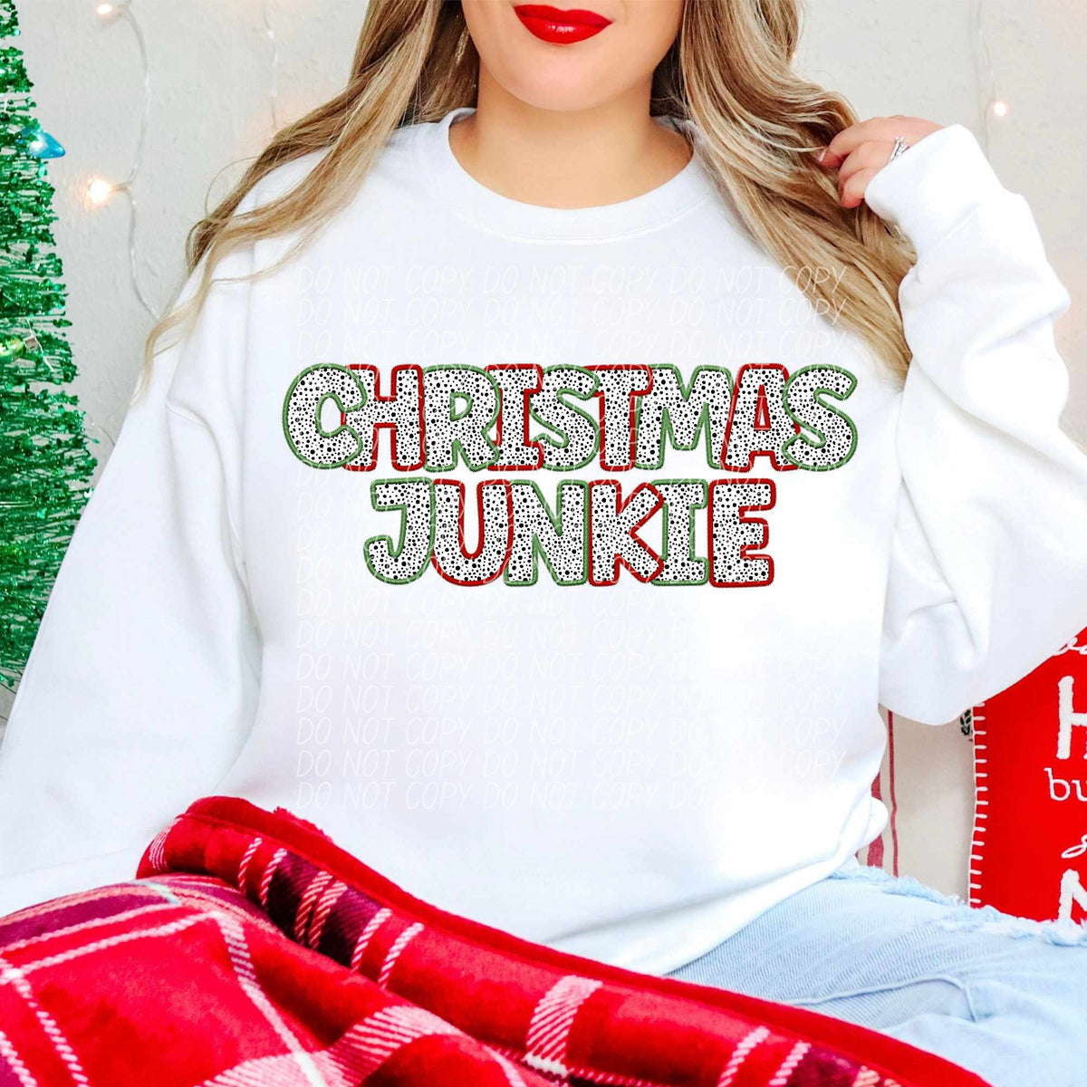 Christmas junkie Dalmatian filled (CITY) 65189 DTF transfer