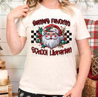 Santa’s favorite school librarian (caplinger) 62835 DTF transfer