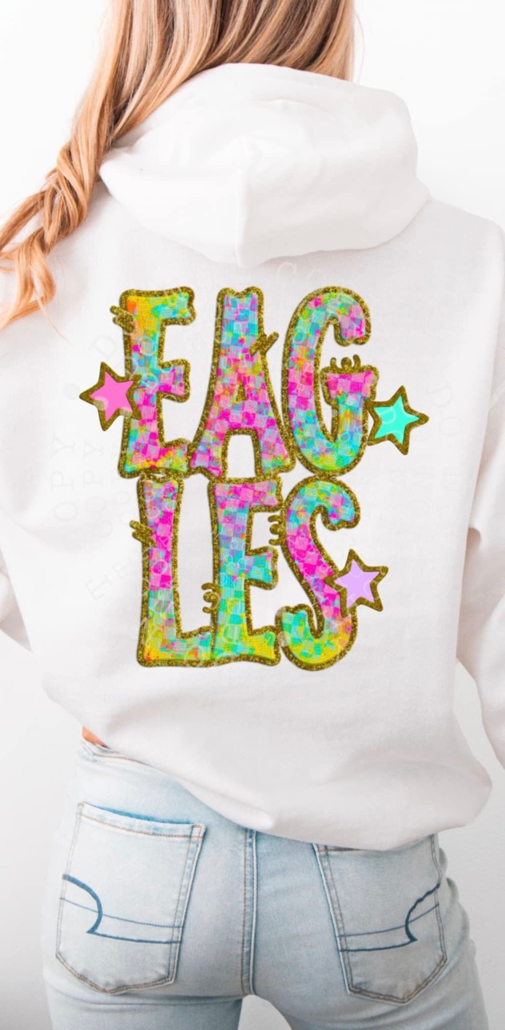 Eagles colorful checkered (C’s) 91505 DTF transfer