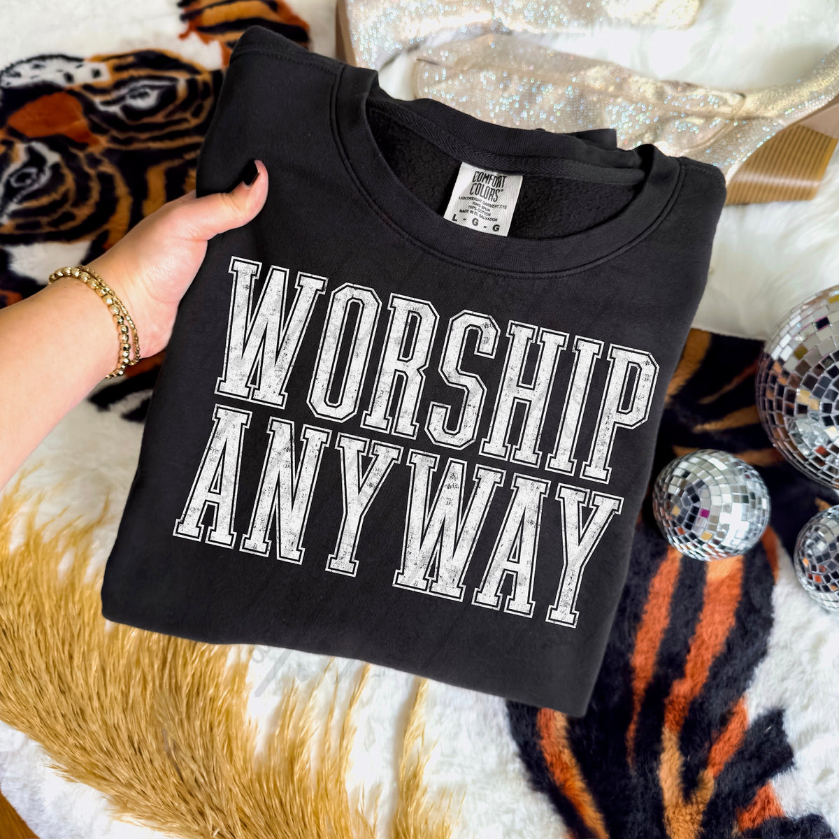 Worship anyway WHITE (scarlow) DTF transfer