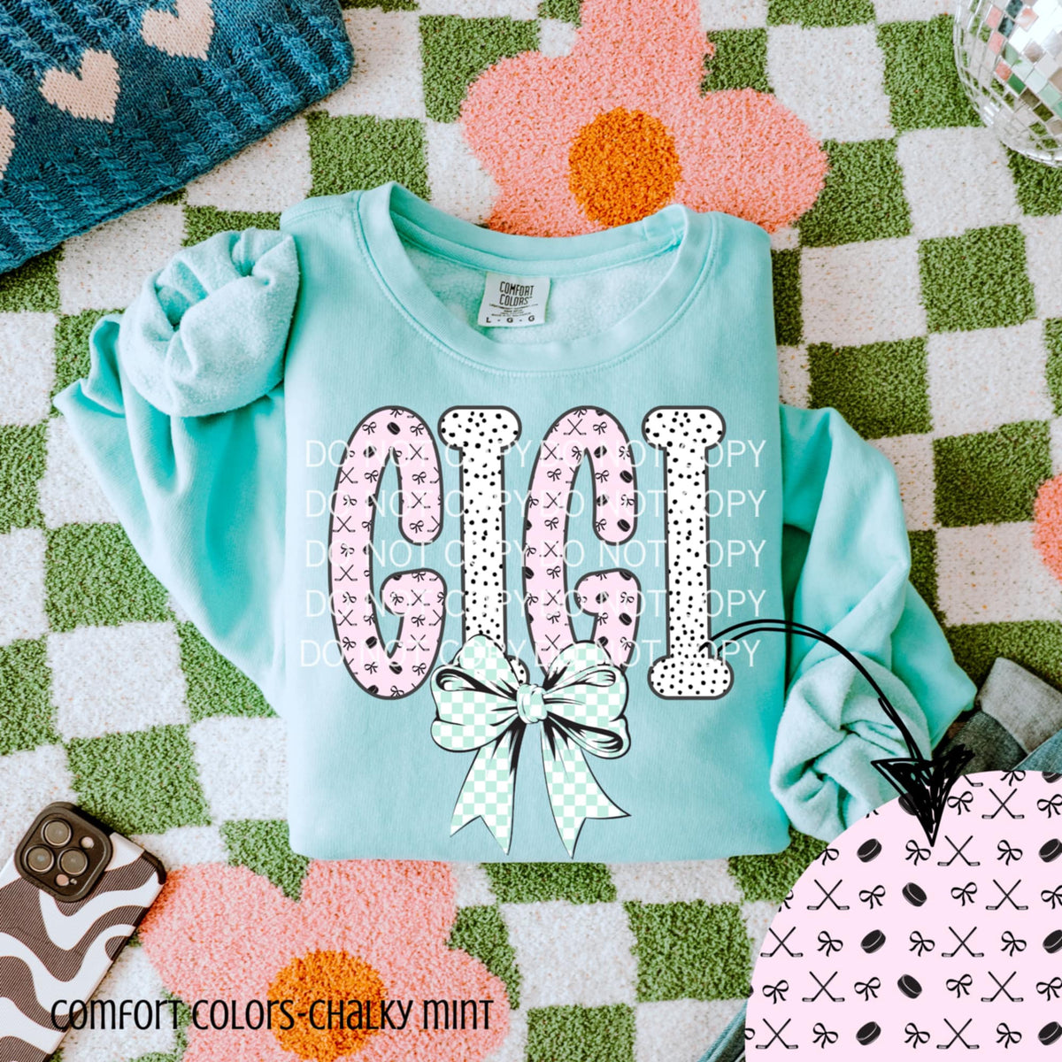 Gigi hockey letters (CSG) 90227 DTF transfer