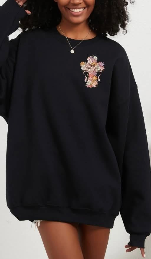 Floral cross pocket (S&G) 90977 DTF transfer