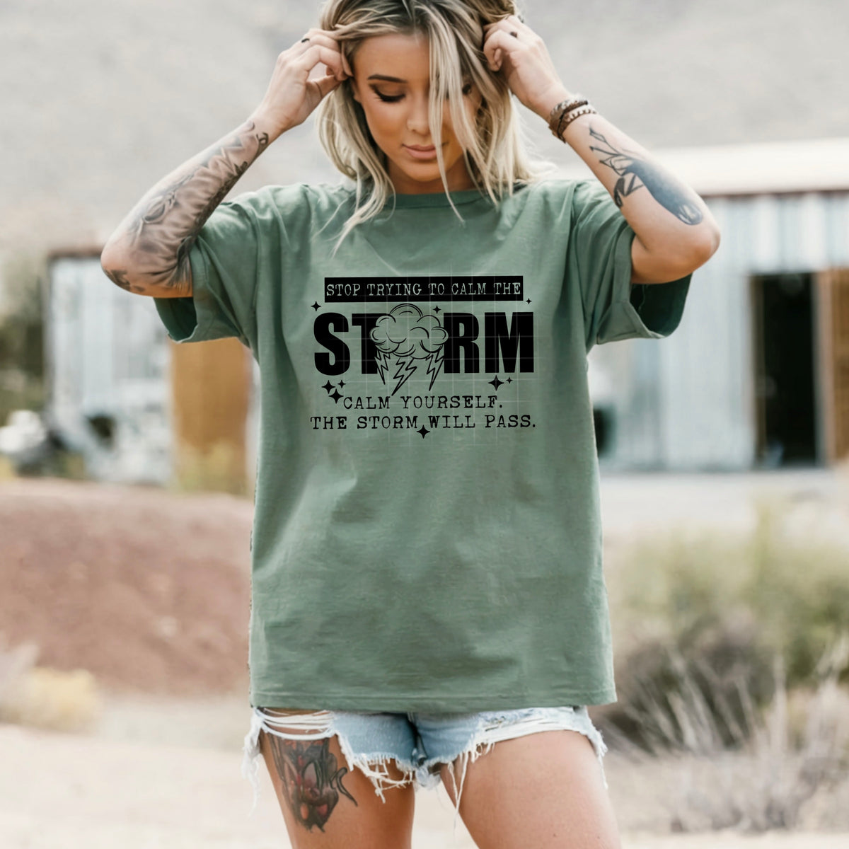 Stop trying to calm the storm (black) (CSC) DTF Transfer