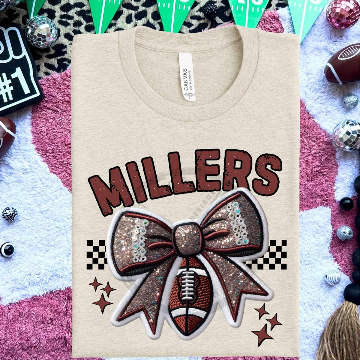 Millers bow and football (HW) 58311 DTF transfer