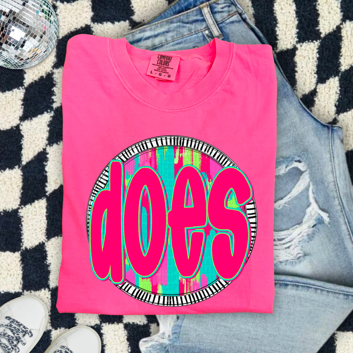 Does pink font circle 103902 DTF transfer