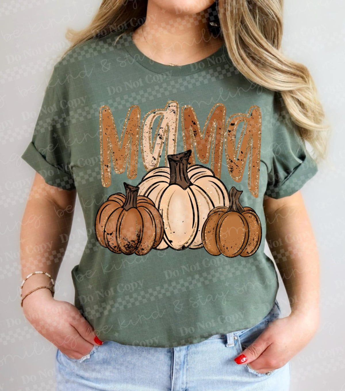 Mama with Three Pumpkins 111253 DTF transfer