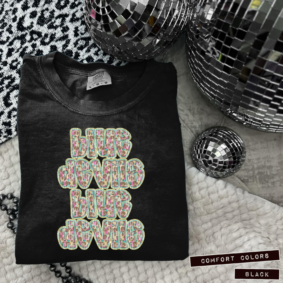 Blue Devils Leopard Stacked (Caplinger) 98401 DTF transferg