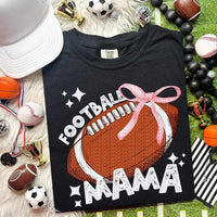 Football mama white font ball with pink bow (HW) 50223 DTF transfer