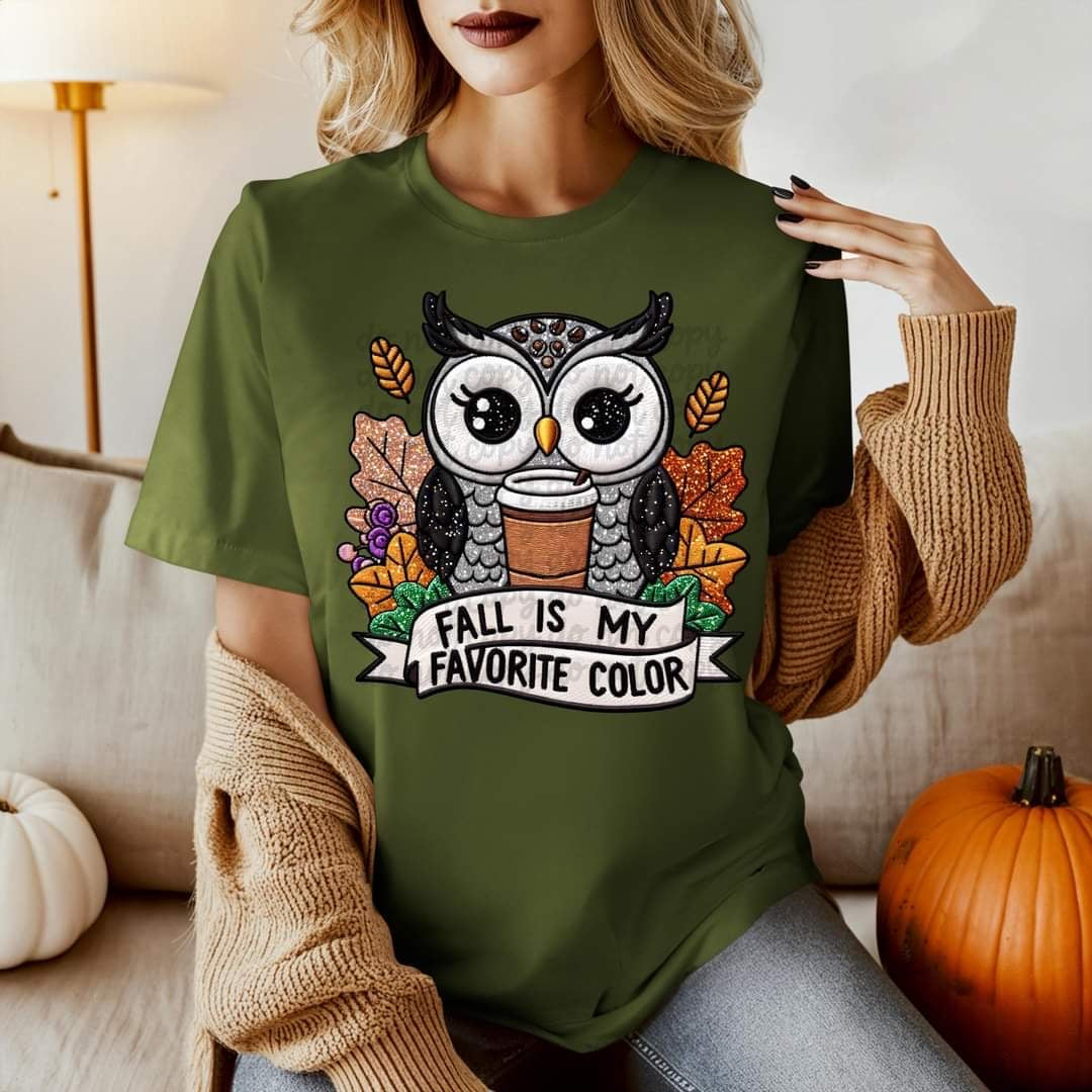Fall is my favorite color owl 50690 DTF transfer