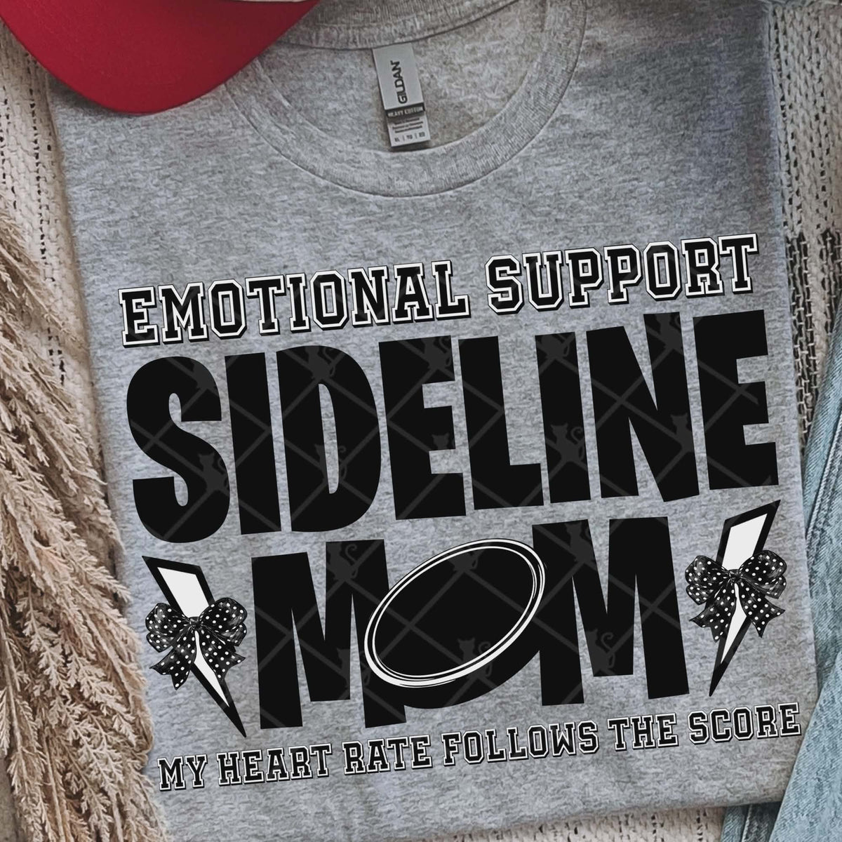 Sideline Mom Hockey with bows (Ttd) DTF Transfer