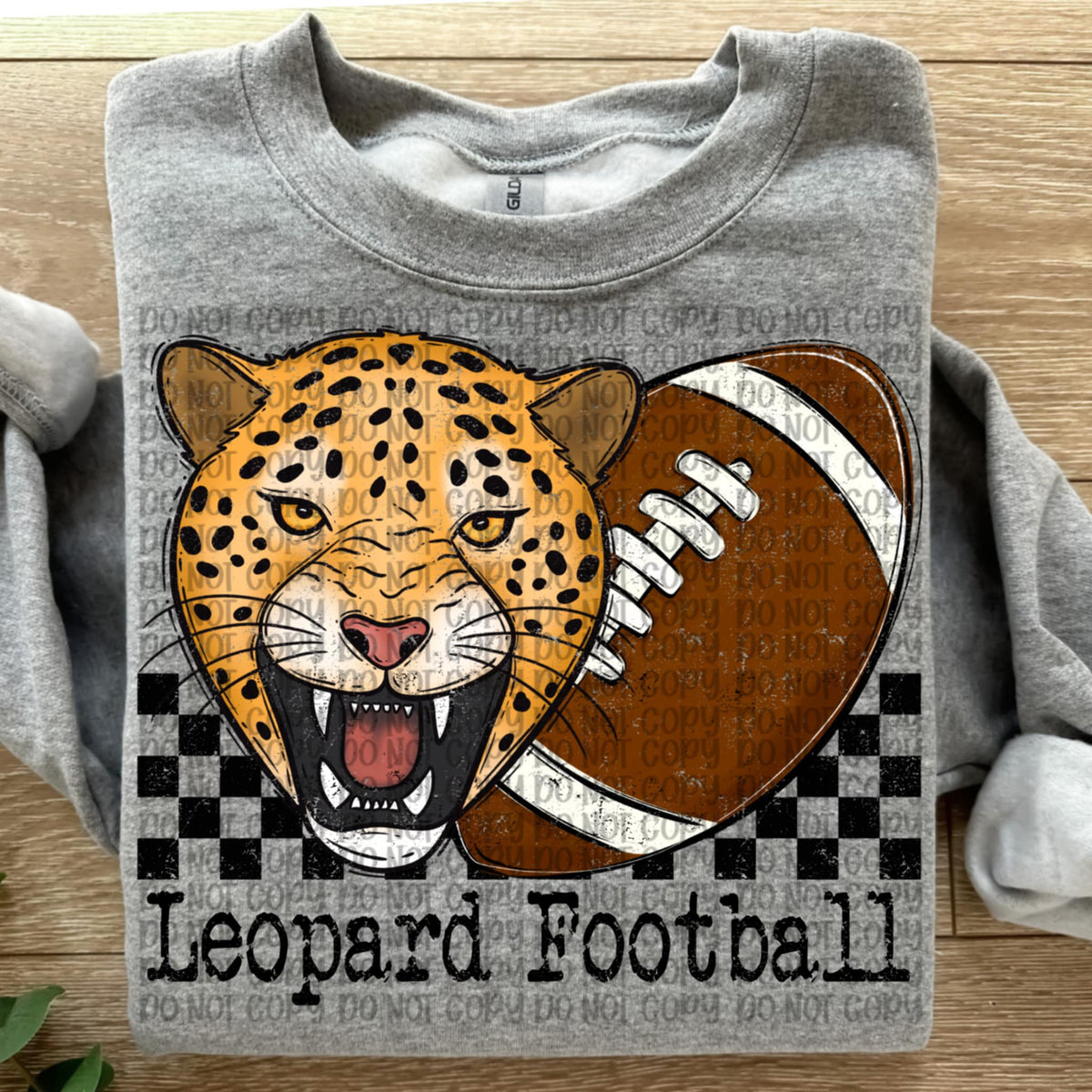 Leopard Football Checker VP DTF transfer