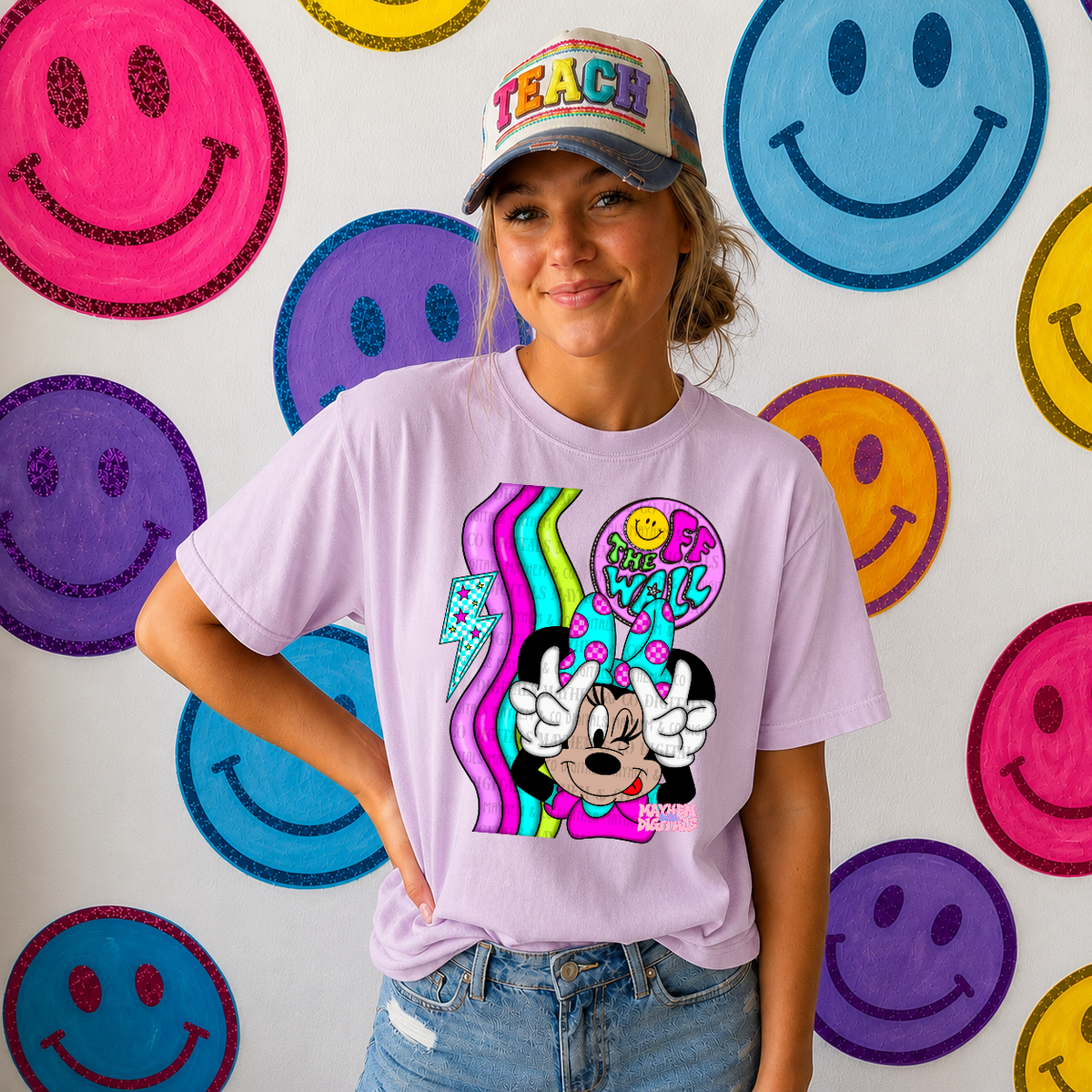 Girl mouse groovy peace (Mayhem) DTF transfer