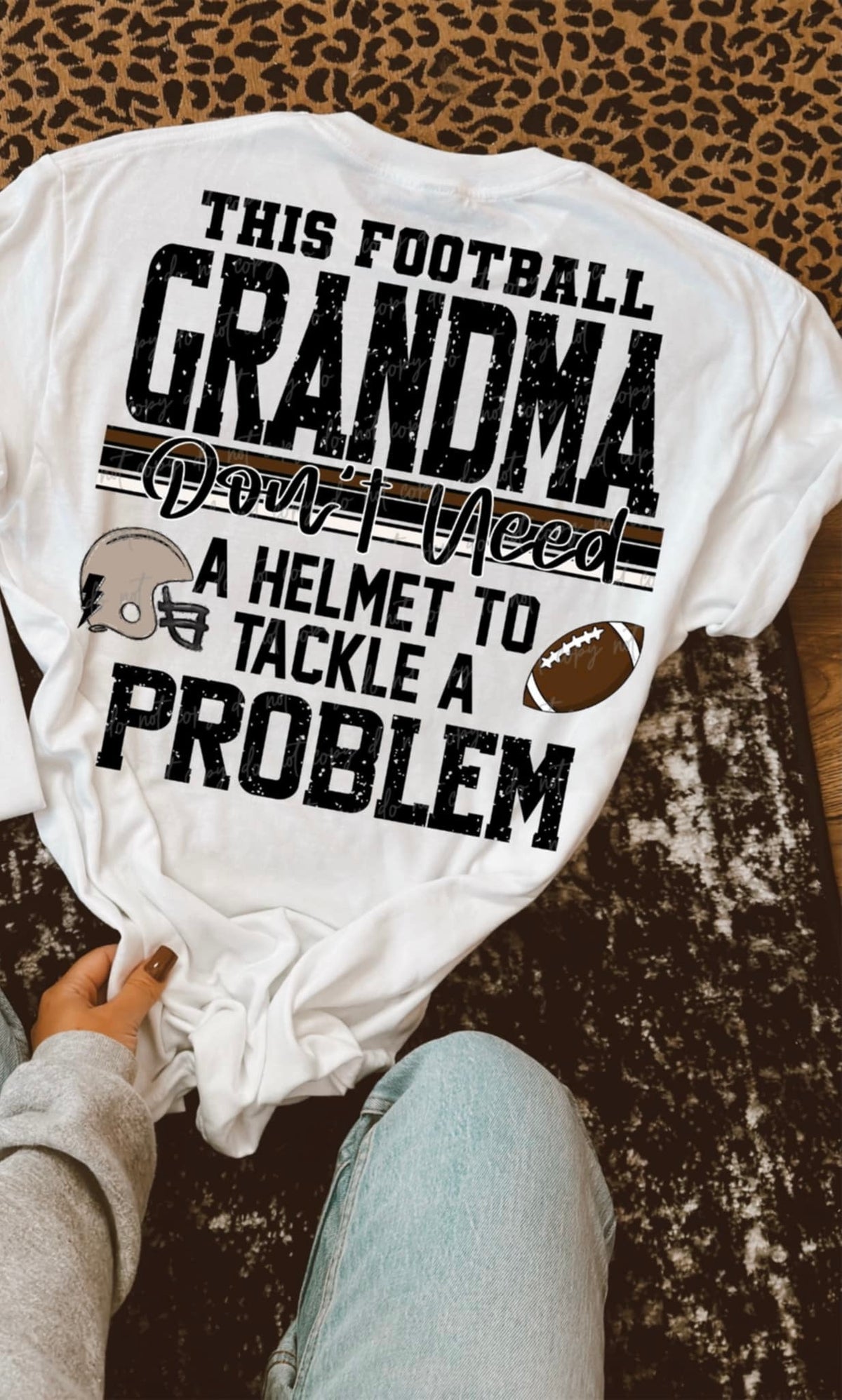 This football Grandma don’t need a helmet to tackle a problem (VIRGO) 94488 DTF transfer