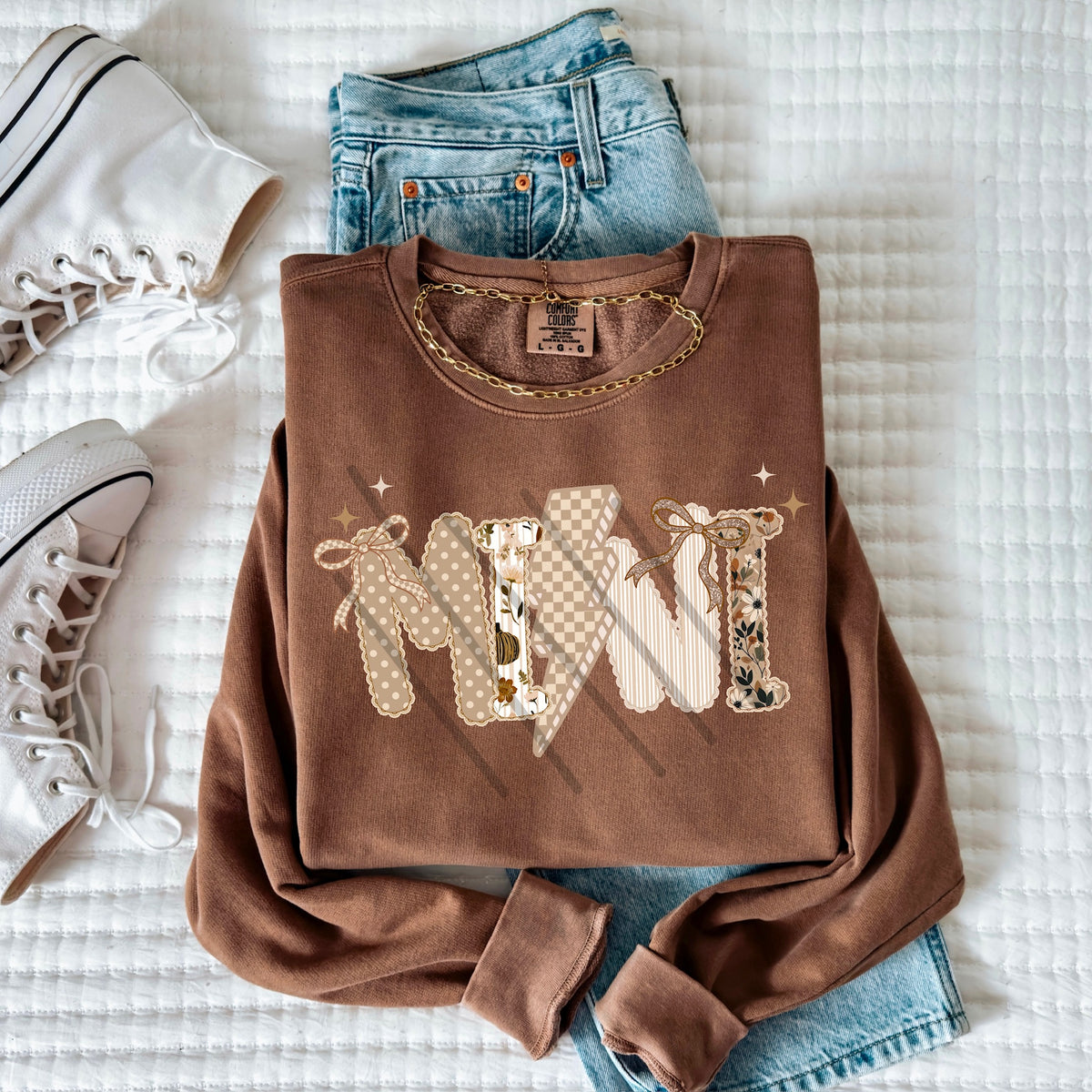 Tan pumpkin pattern and lace Mini (MZ) 113512 DTF Transfer