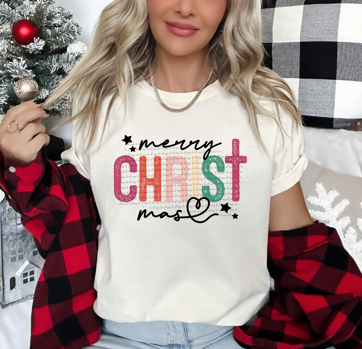 Merry Christmas (pretty font) 49833 DTF transfer