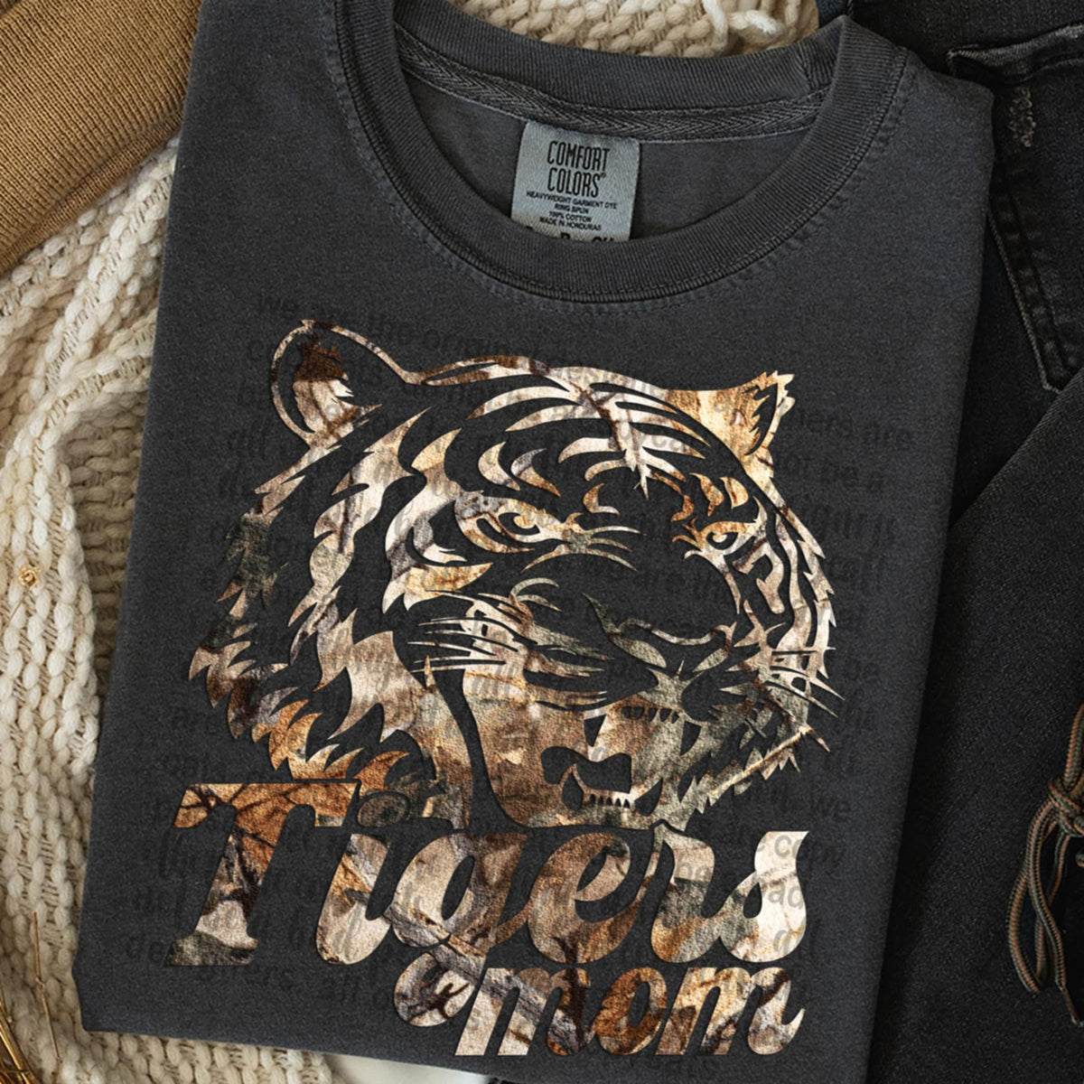 Tigers Mom Camo TTD DTF transfer