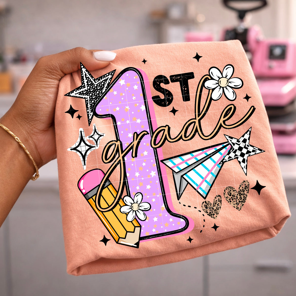 1st Grade (purple with stars) (CSC) DTF Transfer
