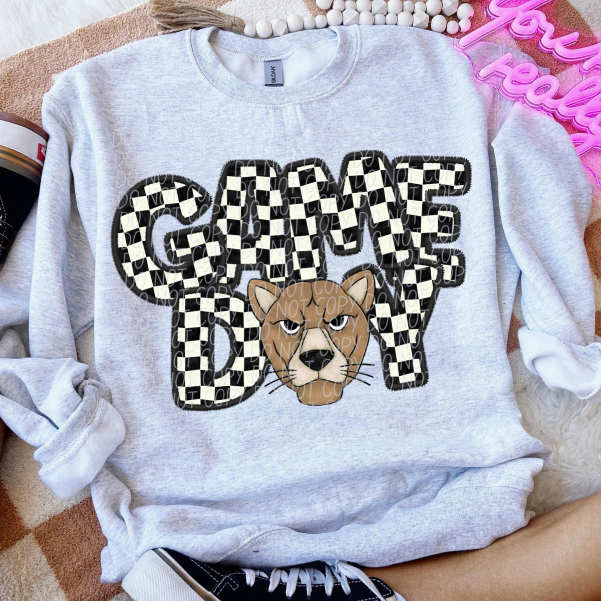 Game day Cougar checkered (CITY) 91360 DTF transfer