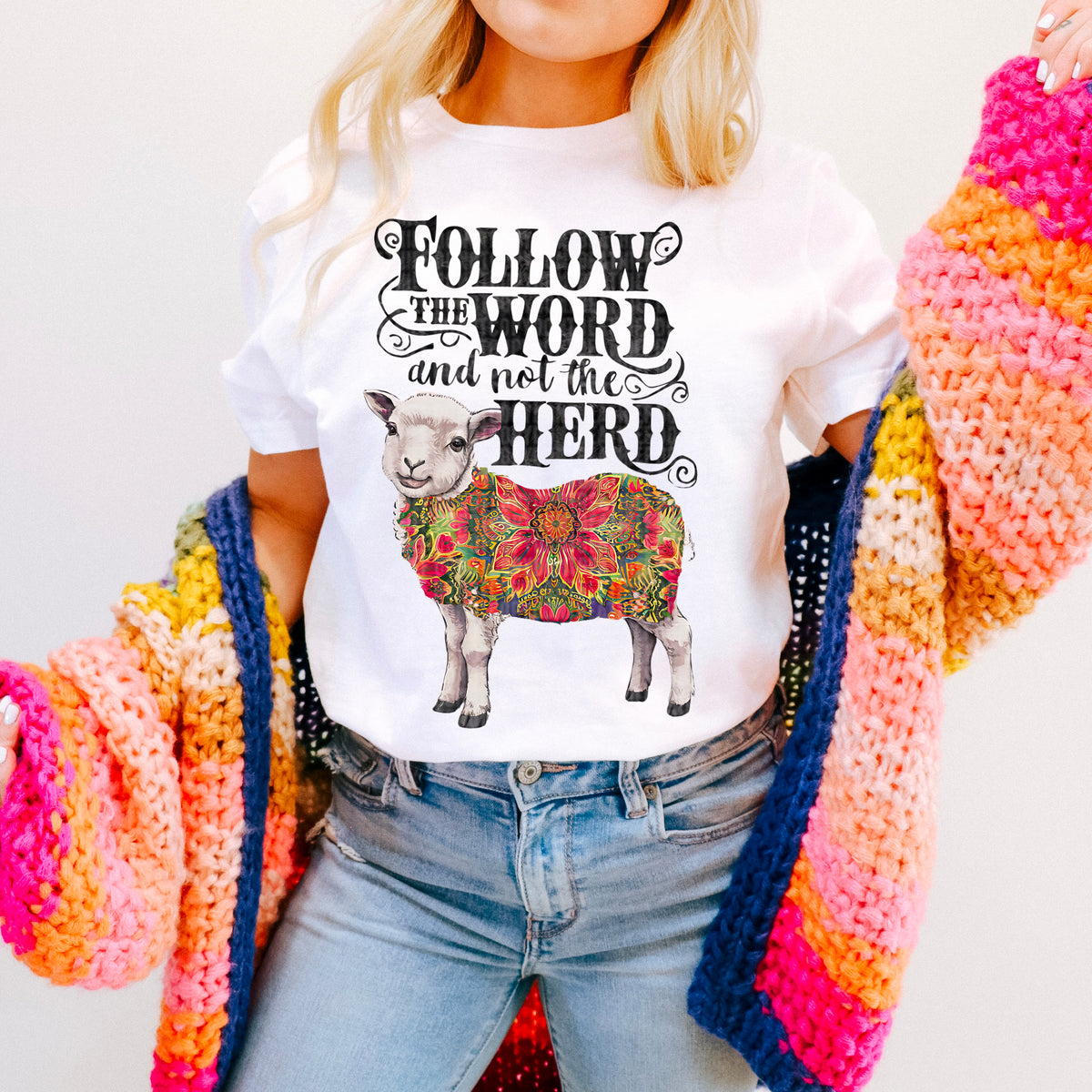 Follow the word and not the herd sheep 94952 DTF transfer