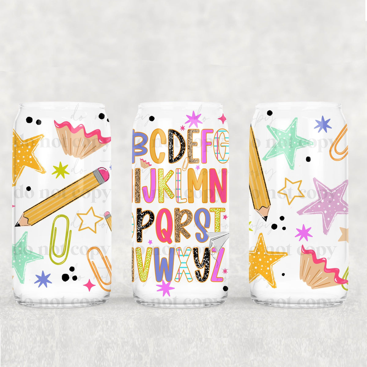 Alphabet with pencil (CSC) UV DTF WRAP