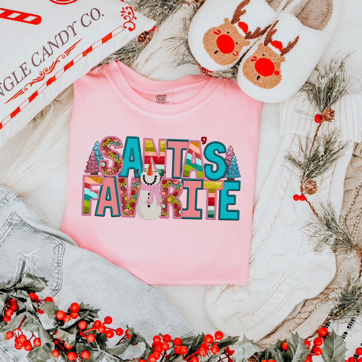 Santas Favorite WITH SNOWMAN 111596 DTF transfer
