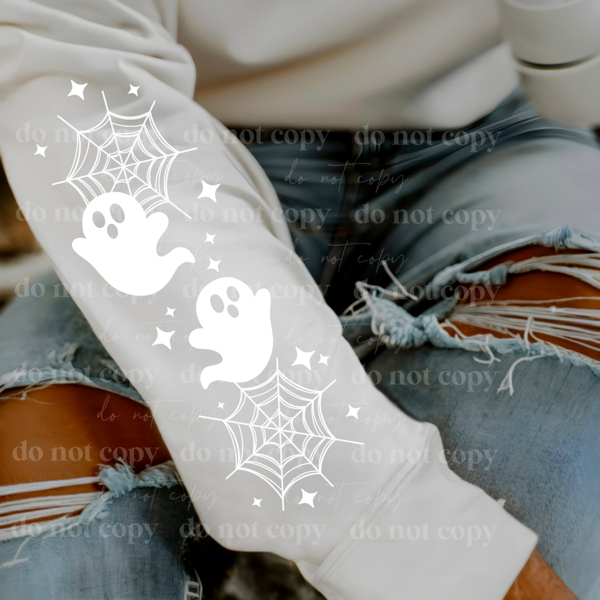 Spooky Season sleeve white (csc) DTF transfer