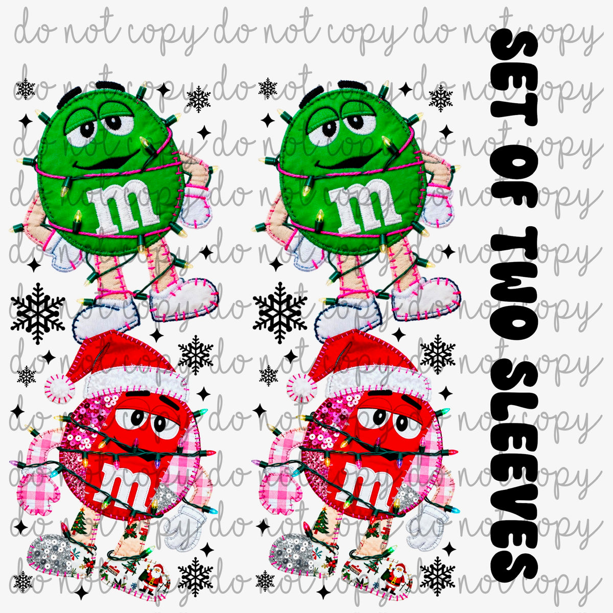 Santa’s favorite snack set of two sleeves sunday special DTF transfer