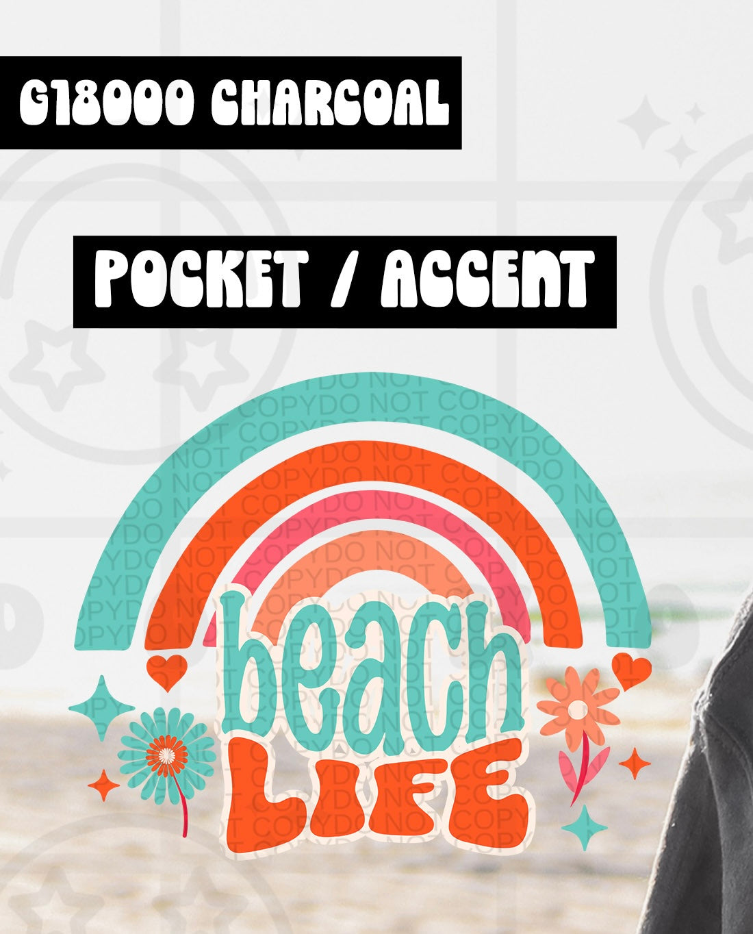 Beach life rainbow (HW) 99483 DTF transfer