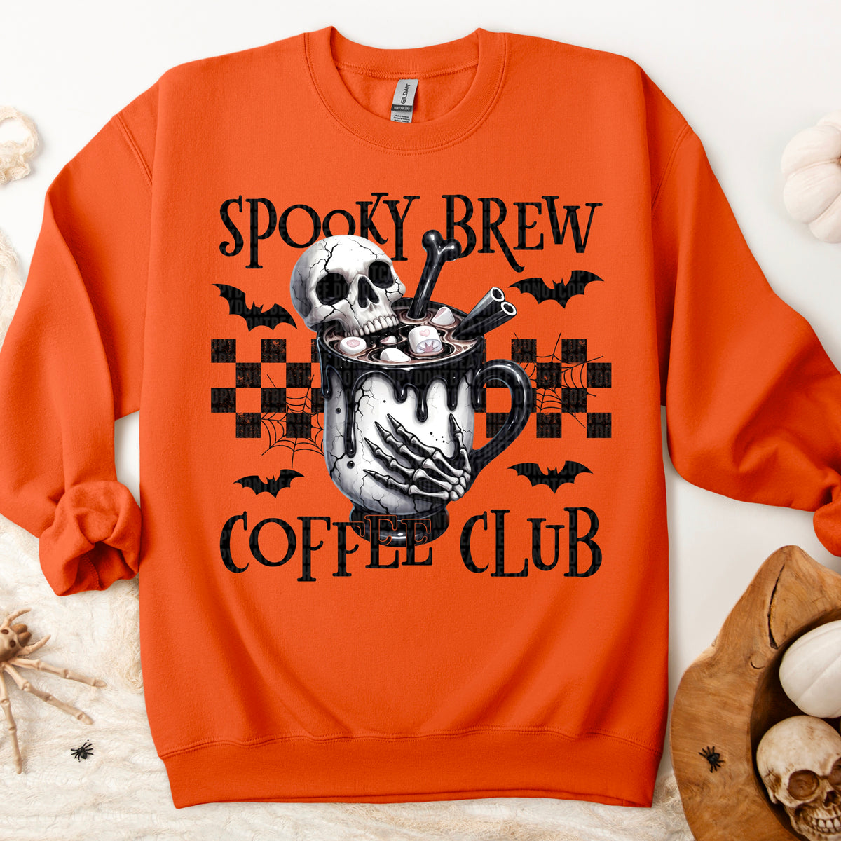 Spooky Brew Coffee club skull 113425 DTF transfer