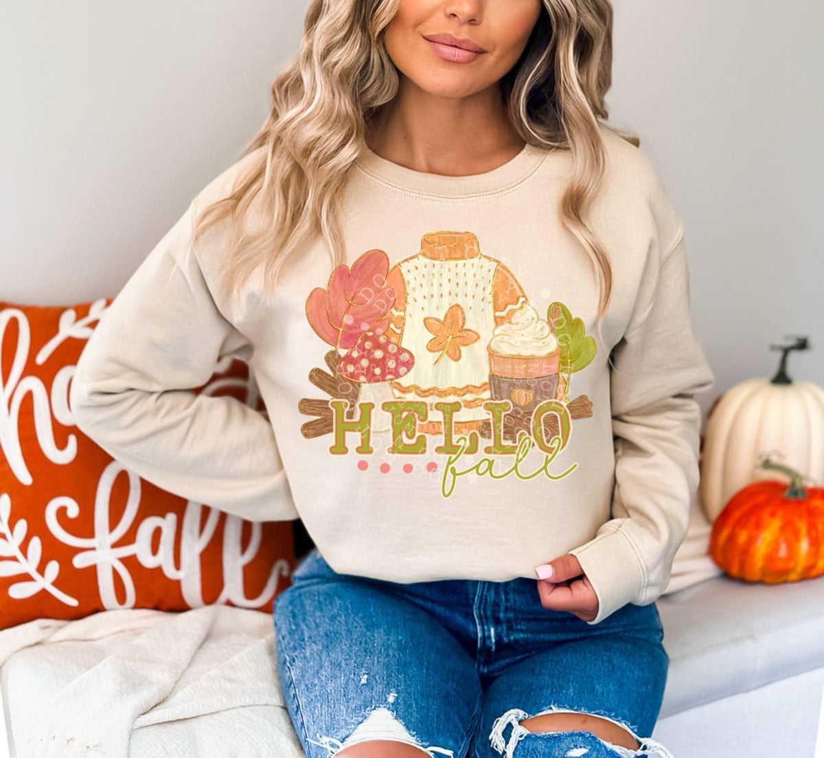 Hello fall sweater 103126 DTF transfer