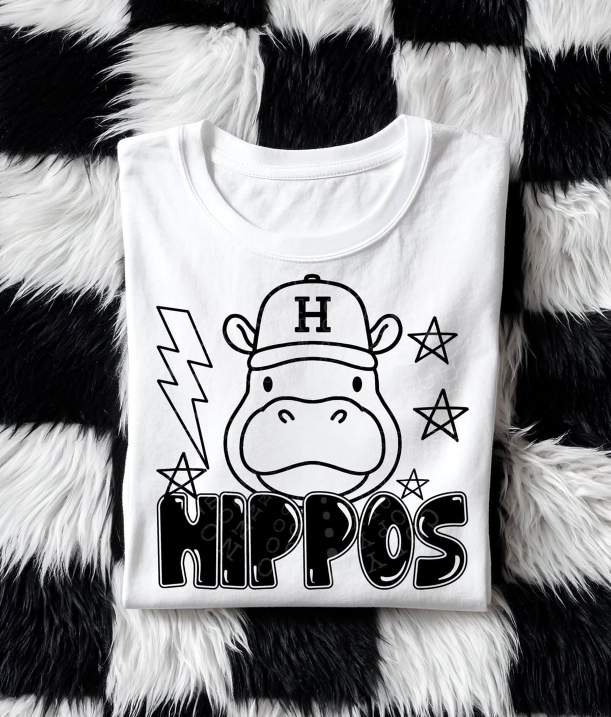Hippos BLACK (C’s) DTF transfer