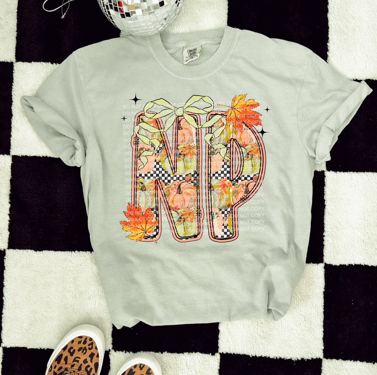 NP Pumpkin letters and bow (SCG) DTF transfer