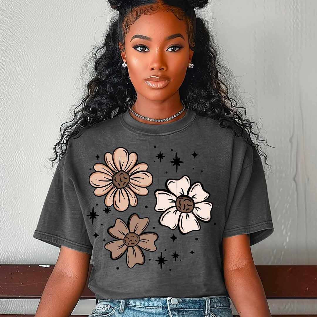 Tan flowers (CSC) 79760 DTF transfer