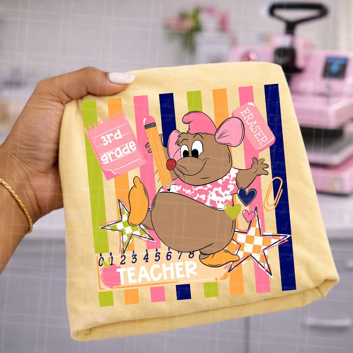3rd grade teacher mouse (virgo) Sunday Special DTF transfer