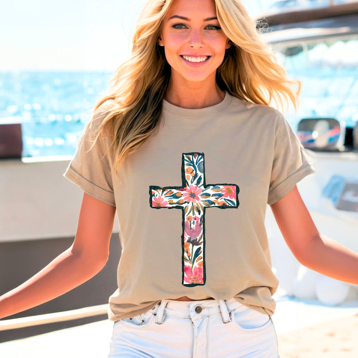 Floral cross 95481 DTF transfer