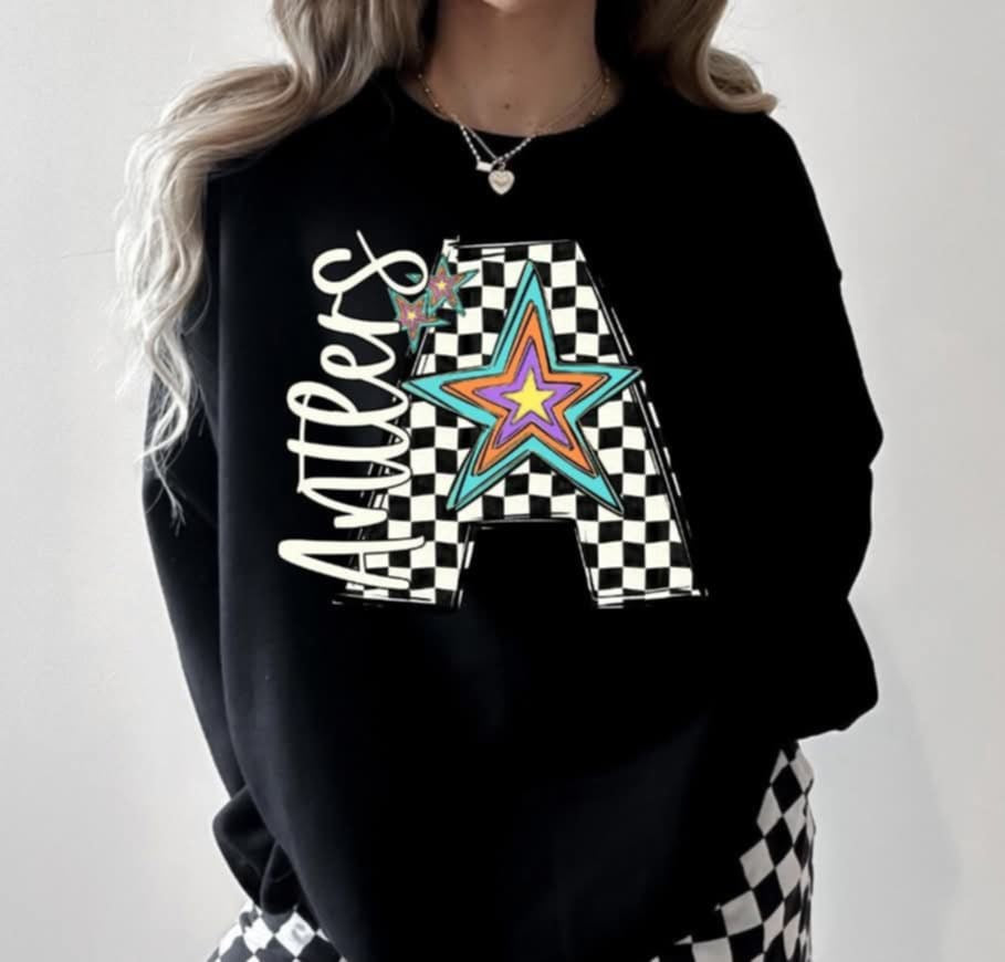 A antlers checkered with stars (S&G) 87104 DTF transfer