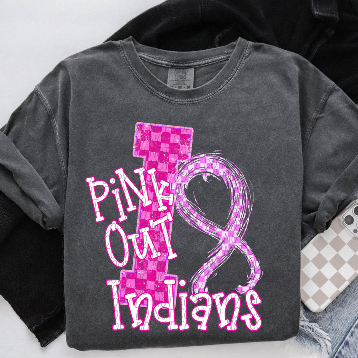 Indians Pink Out Varsity (city) DTF Transfer