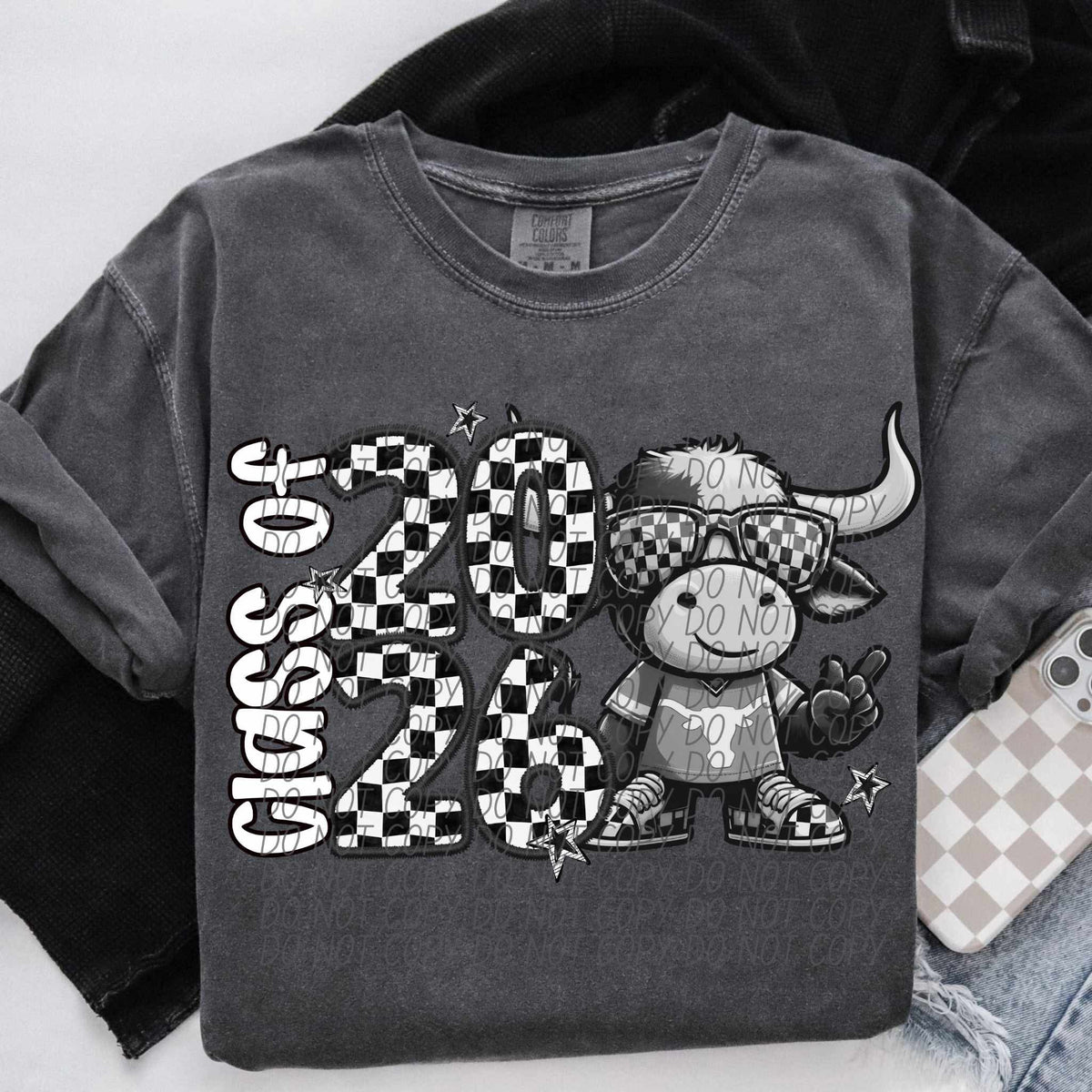Class of 2026 checkered Buffalo city DTF transfer