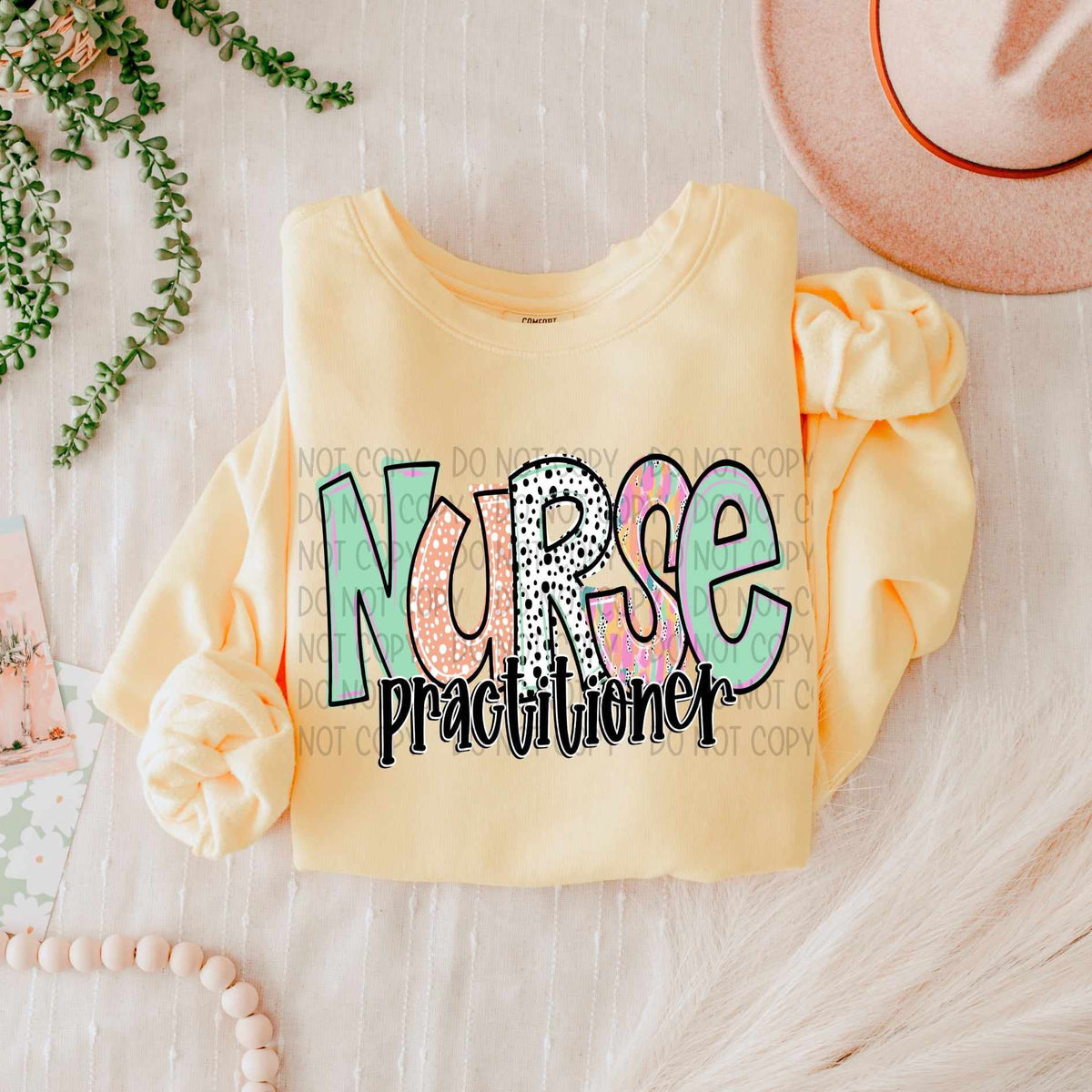 Nurse practitioner peach and green (SW) 58405 DTF transfer