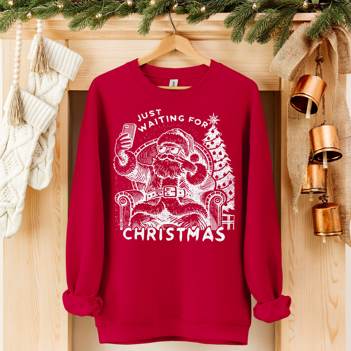 Just waiting for Santa 113373 WHITE DTF transfer