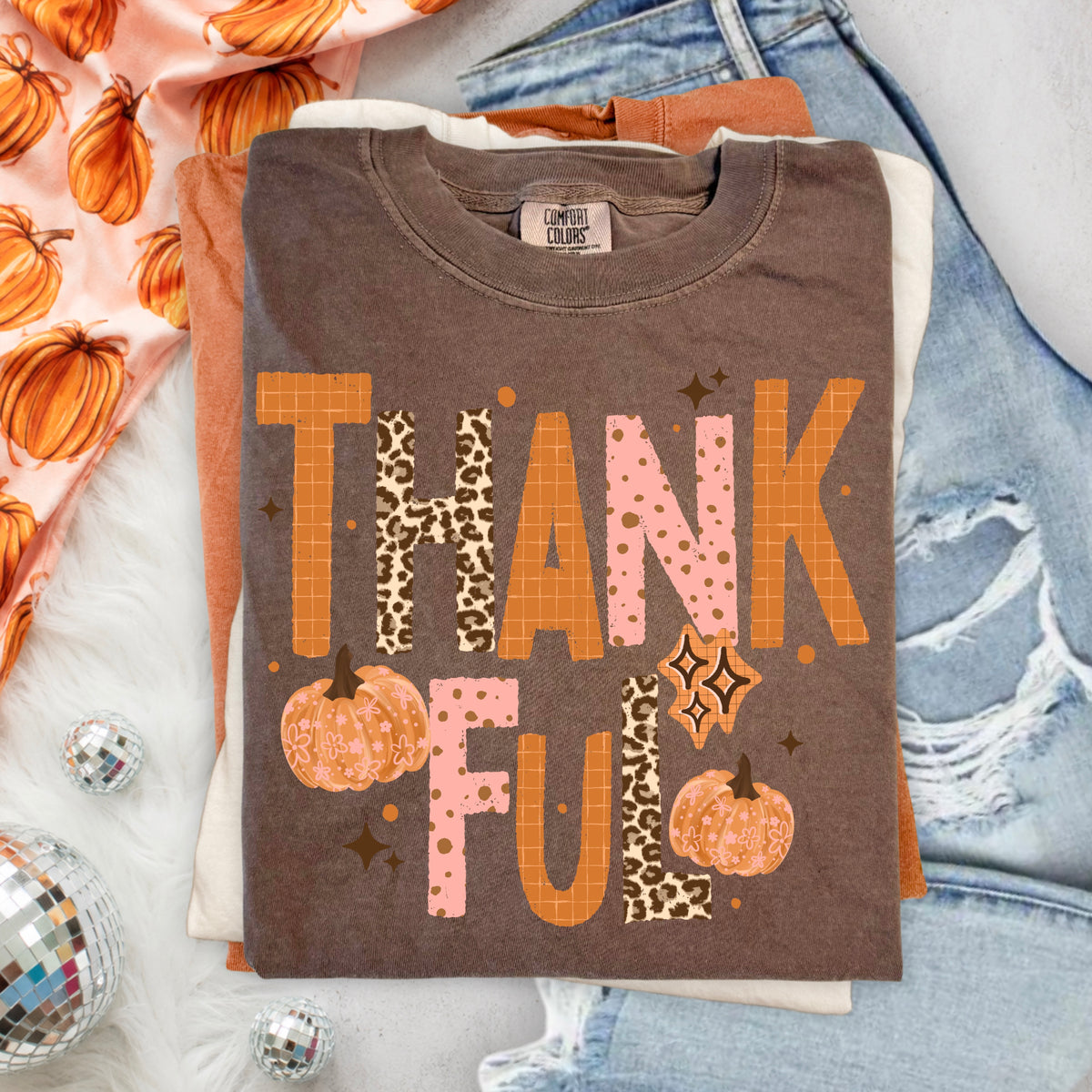 Thankful pink and leopard (Csc) DTF Transfer