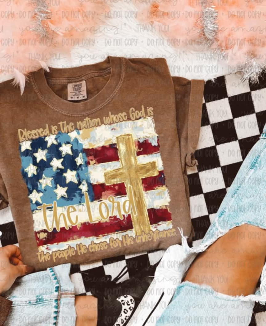 Blessed is the nation who’s god is lord (OHD) 99381 DTF transfer