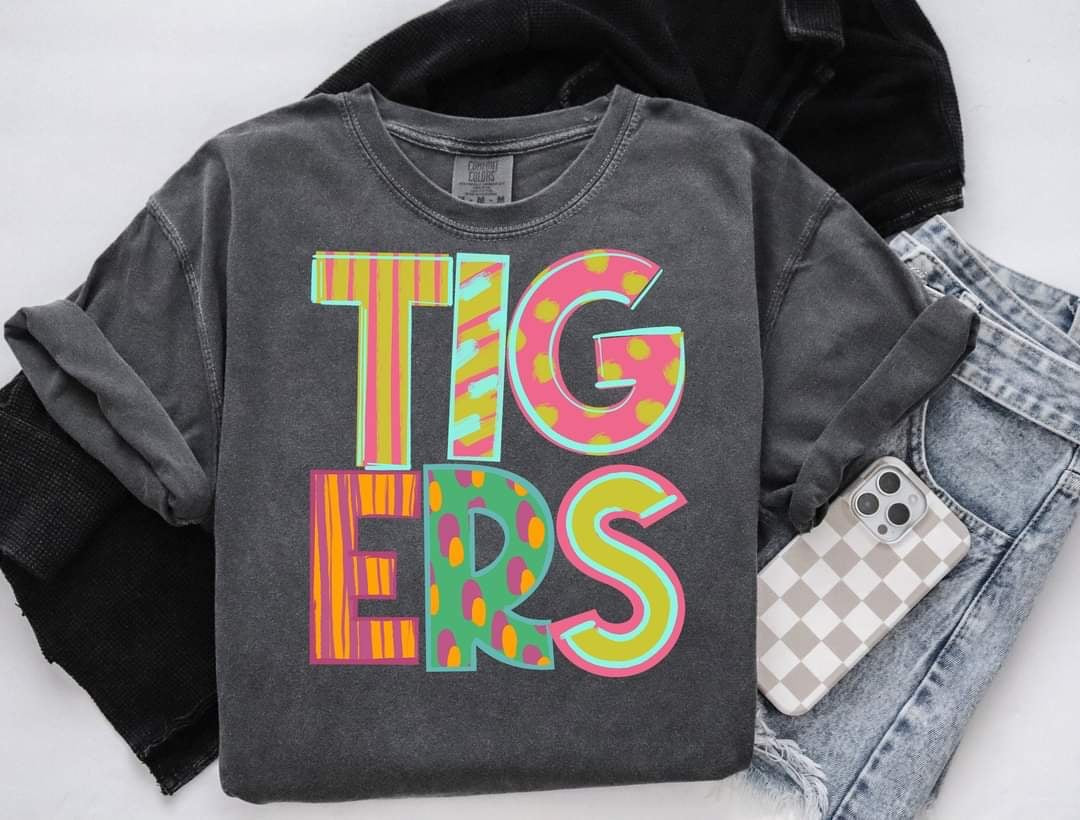 Tigers patterned font (S&G) 60355 DTF transfer