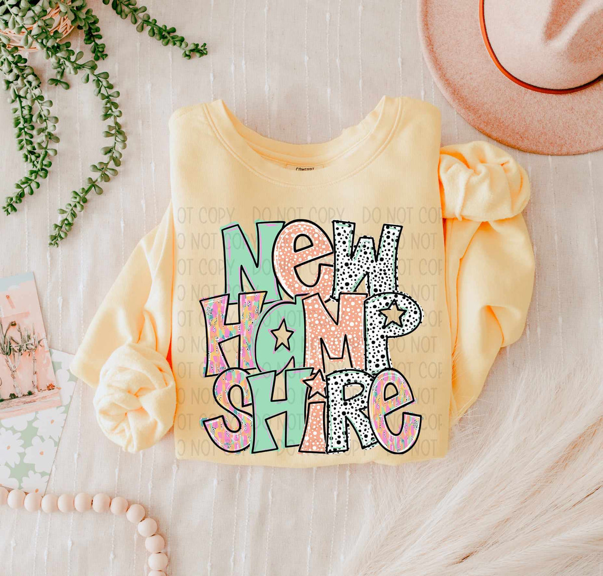 New Hampshire peach and green (SWD) 55444 DTF transfer
