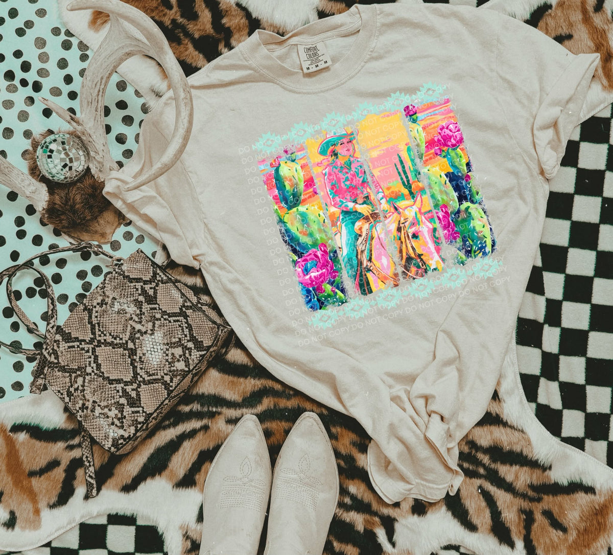 Colorful cowgirl brushstrokes (scg) DTF Transfer
