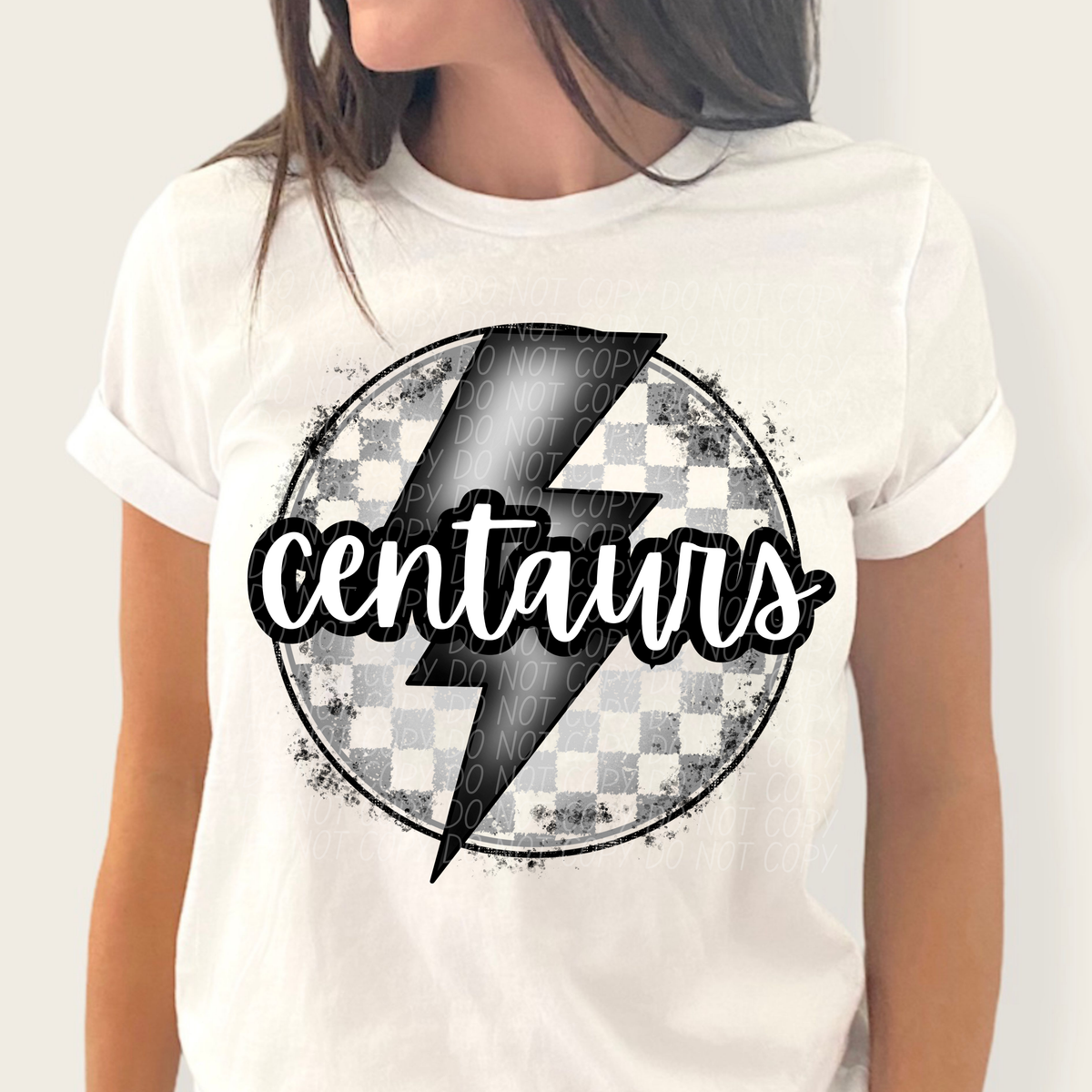 Centaurs grey/silver lightning bolt circle CITY DTF transfer