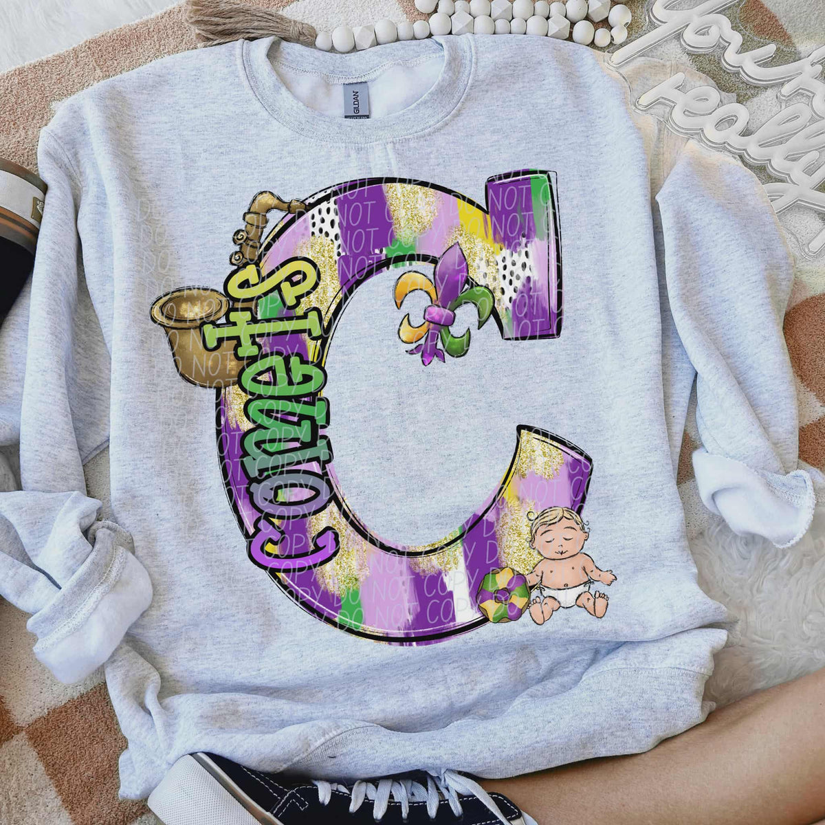 Comets Mardi Gras (city) DTF Transfer