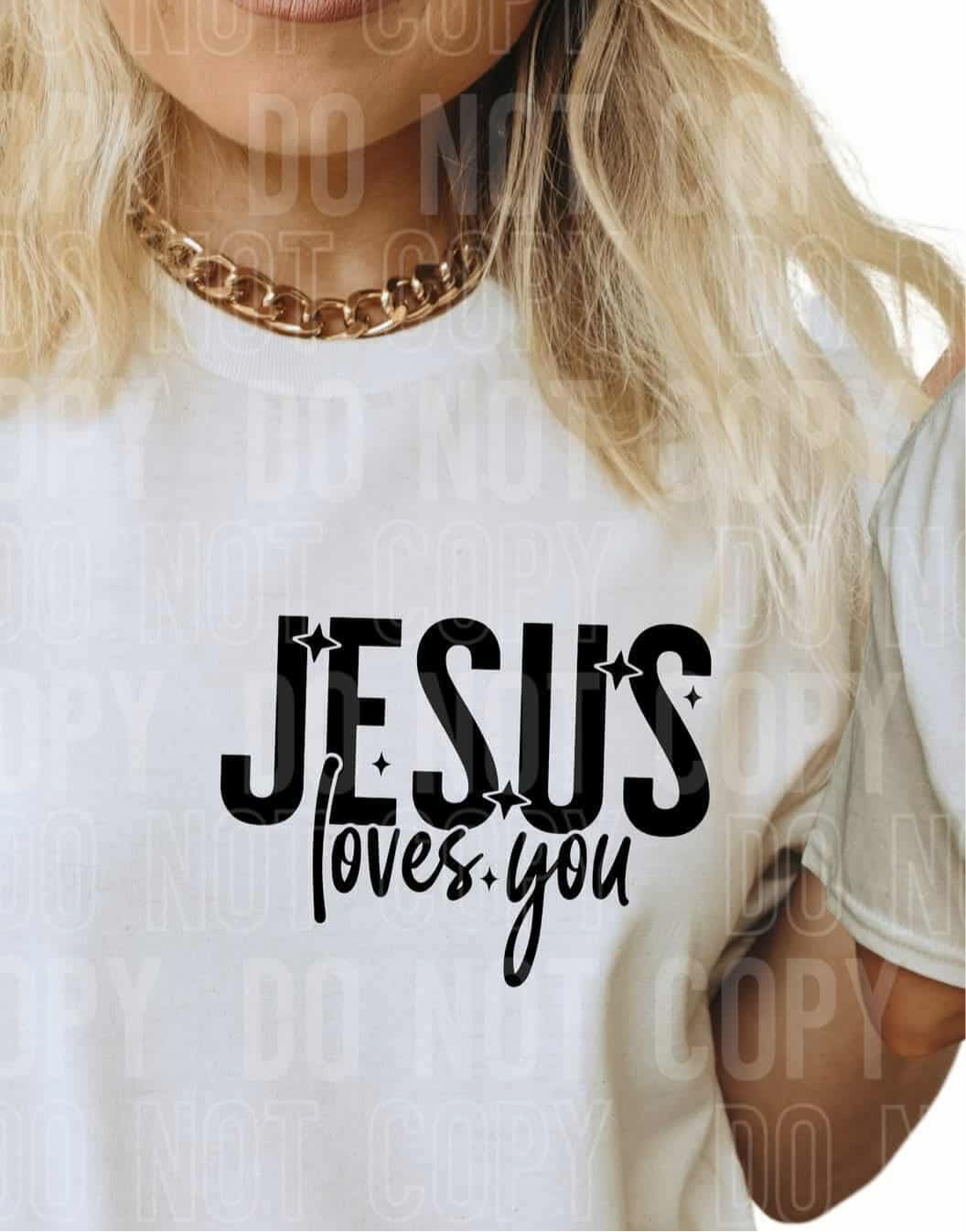 Jesus loves you POCKET (SBB) DTF transfer